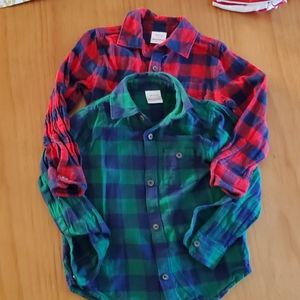 Two pack of boys hanna 4t flannel shirts